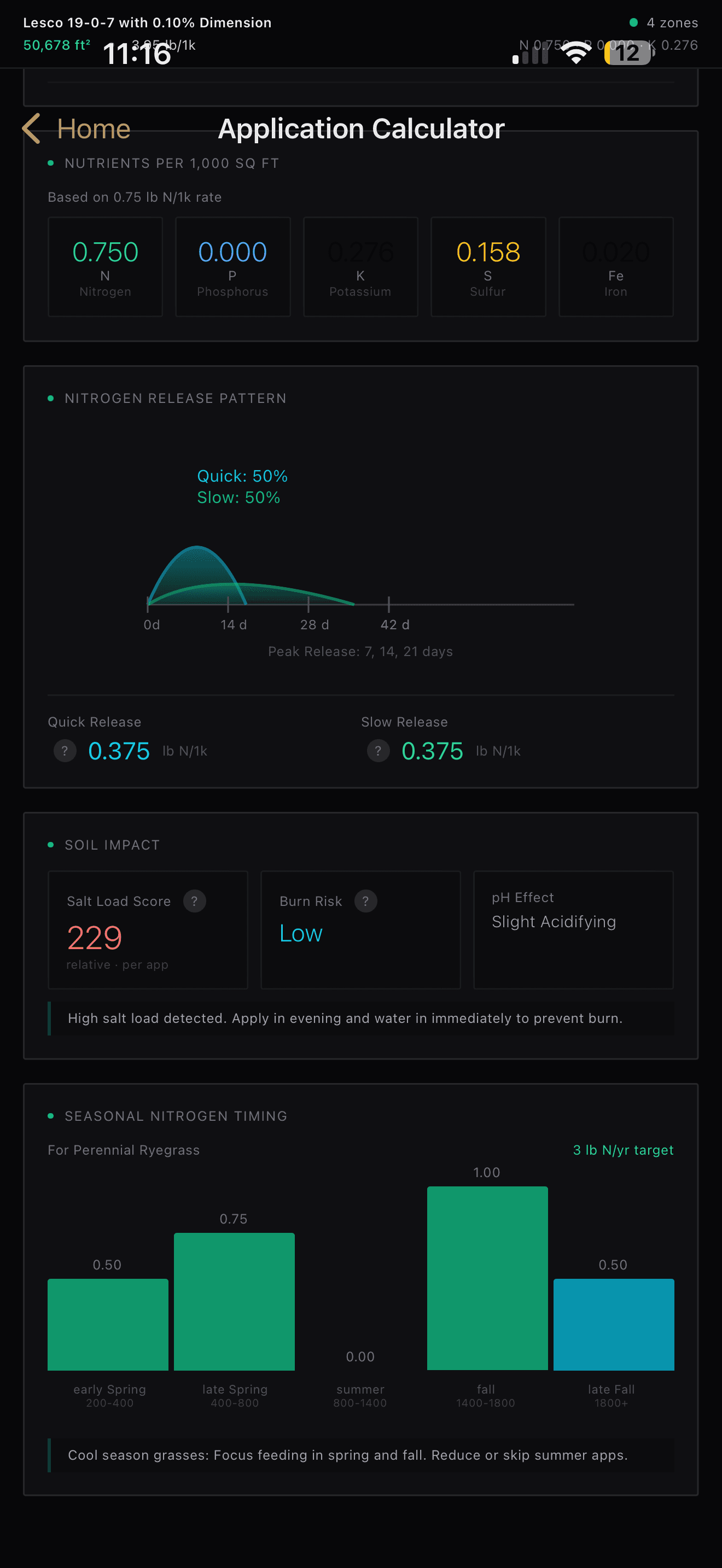 MowMap application calculator